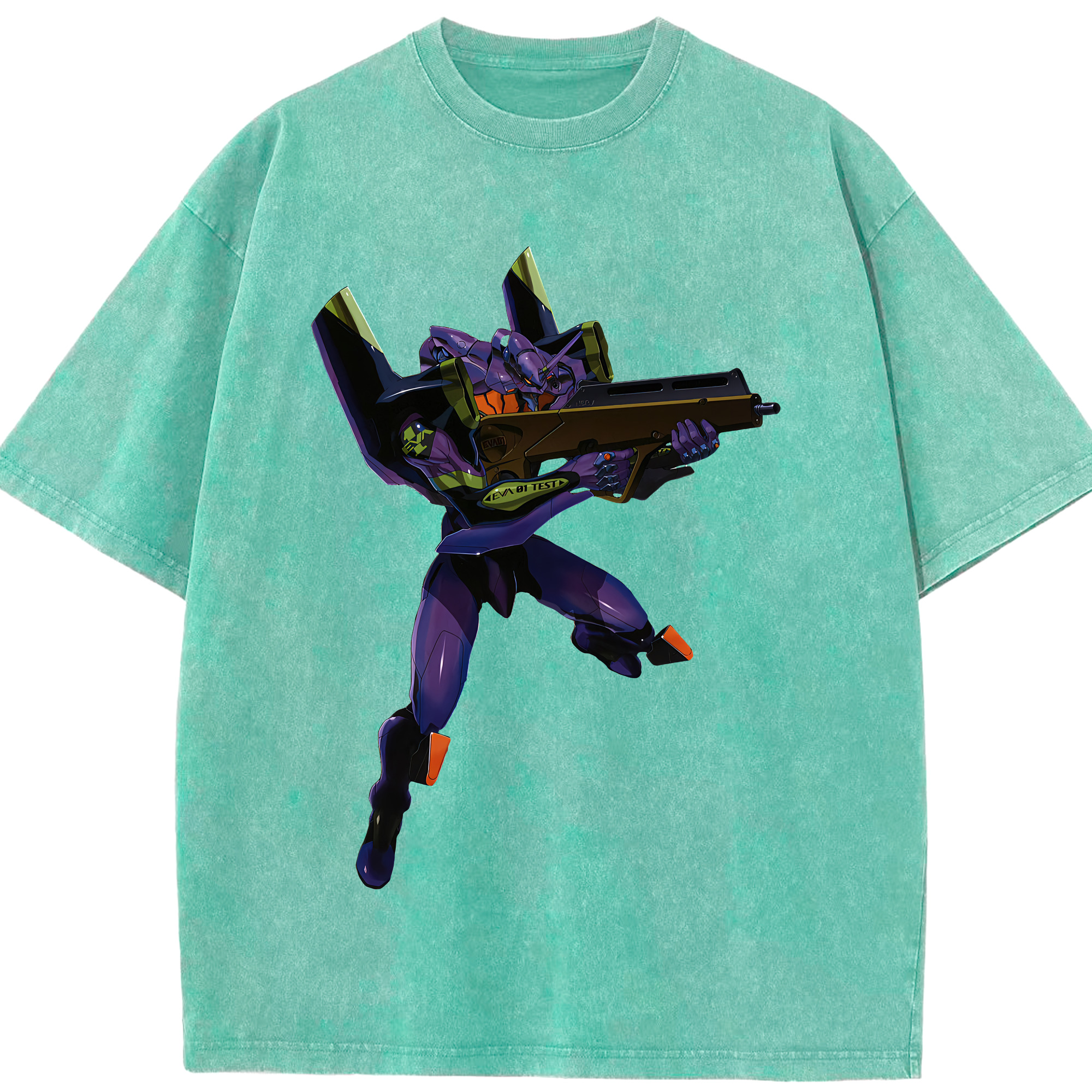 （画像用） EVA 新世紀エヴァンゲリオン 綿100% ヴィンテージ風 半袖Tシャツ（フロントプリント）